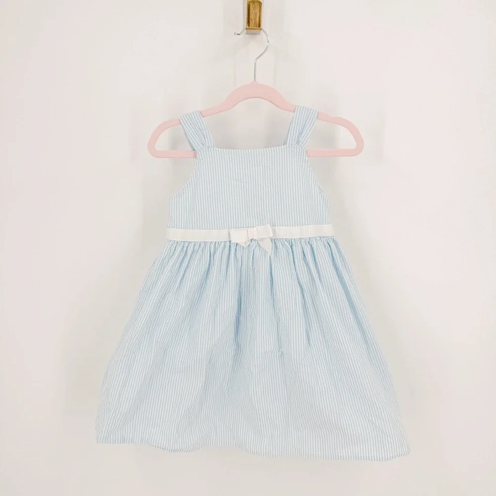 Gymboree Light Blue Striped Dress with Bow